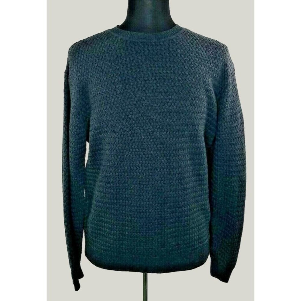 Club Room Mens Large Long Sleeve Gray Weave Soft Cotton Sweater Macys Warm Cold